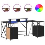 vidaXL Bureau Chêne Noir 182 x 101 x 87.5 cm Bois d'ingénierie