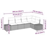 vidaXL Ensemble de canapé de jardin 5 pièces avec coussins en poly rattan gris clair