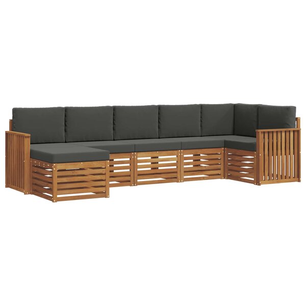 vidaXL Ensemble de canapés d'extérieur 7 pc Naturel et Anthracite