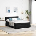 VidaXL Cadre de lit ottoman avec matelas noir 140x200 cm velours
