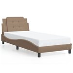vidaXL Cadre de lit avec lumières LED cappuccino 90x190 cm similicuir