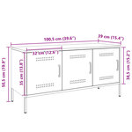 vidaXL Meuble TV blanc 100 5x39x50 5 cm acier