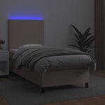 vidaXL Sommier à lattes de lit avec matelas et LED Cappuccino 90x190cm