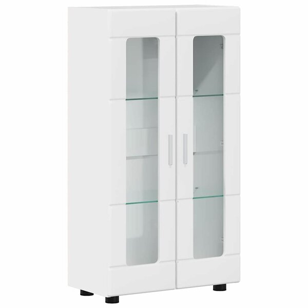 vidaXL Buffet avec étagère FLORIN Blanc brillant 55 5 x 29 x 103 cm