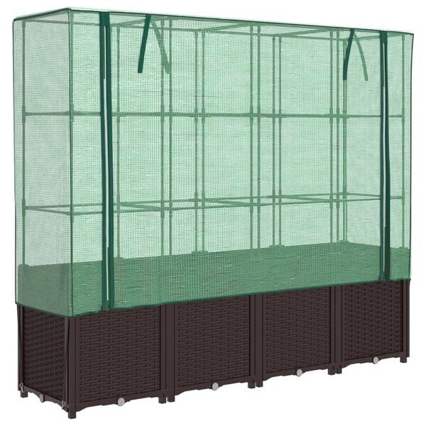 vidaXL Jardinière surélevée avec housse aspect rotin 160x40x153 cm