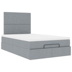 vidaXL Cadre de lit ottoman et matelas gris clair 120x200 cm tissu