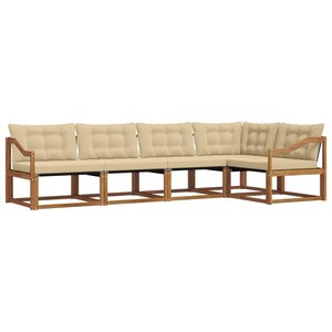 vidaXL Ensemble de canapés d'extérieur 5 Pièces Naturel et Beige