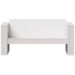 vidaXL Canapé de jardin 2 places blanc 134x60x62 cm bois de pin massif