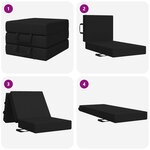 vidaXL Canapé-lit pliable 75 x 63 x 45 cm Noir