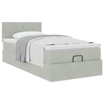 vidaXL Cadre de lit ottoman et matelas gris clair 90x190 cm velours