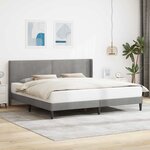 vidaXL Cadre de lit avec tête de lit Gris clair 180 x 200 cm Velours