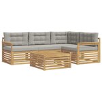 vidaXL Ensemble de canapés d'extérieur 6 pc Blanc et gris clair