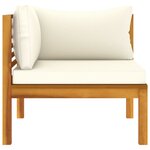 Salon de jardin meuble d'extérieur ensemble de mobilier 7 pièces avec coussin crème bois d'acacia solide 02_0017059
