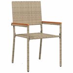 vidaXL Chaises empilables de jardin 2 pc Crème et marron