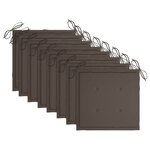 vidaXL Chaises de jardin et coussins taupe lot de 8 Bois teck massif