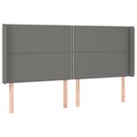 vidaXL Tête de lit à LED Gris foncé 163x16x118/128 cm Tissu