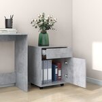 vidaXL Armoire à roulettes Gris béton 45x38x54 cm Bois d’ingénierie