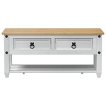 vidaXL Table basse Blanc 100 x 48 x 45 cm Bois de pin massif