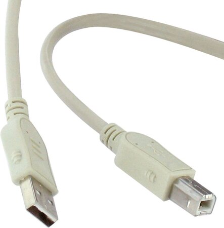 Cable USB 2.0 type AB M/M - 5m (Gris)