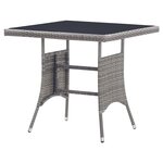 vidaXL Table de jardin Anthracite 80x80x74 cm Résine tressée