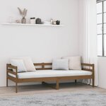 vidaXL Lit de jour Marron miel 90x190 cm Bois de pin massif