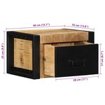 vidaXL Table de chevet 40x35x25 cm bois massif de manguier brut