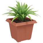 vidaXL Pot de Fleurs Carré 6 Pièces Rouge brique 20 x 20 x 16 cm