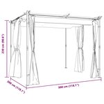 vidaXL Tonnelle avec rideaux 3x3 m Taupe Acier