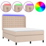 vidaXL Sommier à lattes de lit matelas LED Cappuccino 140x200 cm