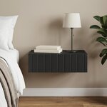 vidaXL Table d'appoint murale Noir 59 x 34 5 x 17 cm Bois d'ingénierie