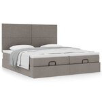 VidaXL Cadre de lit ottoman avec matelas taupe 180x200 cm tissu