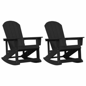 vidaXL Chaises Berçantes Adirondack 2 pc 2 place Noir HDPE