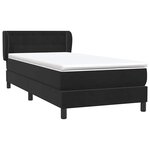 vidaXL Sommier à lattes de lit avec matelas noir 80x220 cm velours