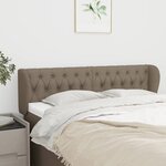 vidaXL Tête de lit avec oreilles Taupe 163x23x78/88 cm Tissu