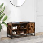 vidaXL Banc à chaussures chêne fumé bois d'ingénierie et métal