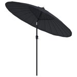 vidaXL Parasol d'extérieur avec mât en aluminium 270 cm noir