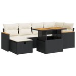 vidaXL Salon de jardin 8 Pièces avec coussins noir résine tressée
