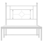 vidaXL Cadre de lit métal sans matelas et tête de lit blanc 100x200 cm