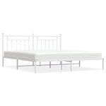 vidaXL Cadre de lit métal sans matelas et tête de lit blanc 200x200 cm