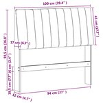 vidaXL Tête de lit capitonnée Gris clair 100 cm Pin massif