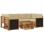 vidaXL Ensemble de canapés d'extérieur 7 pc Naturel et Beige