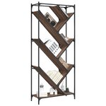 vidaXL Bibliothèque chêne marron 79x30x180 cm bois ingénierie et métal