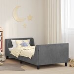 vidaXL Cadre de lit pour enfants avec tête de lit Gris foncé