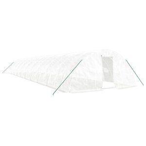 vidaXL Serre avec cadre en acier blanc 100 m² 20x5x2 3 m