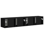 vidaXL Meuble TV mural 2 Pièces Noir 60 x 31 x 29.5 cm Bois d'ingénierie