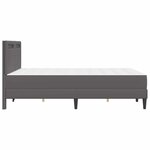vidaXL Cadre de lit avec bandes LED Gris 120 x 190 cm Simili cuir