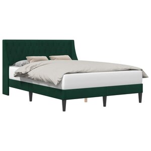 vidaXL Cadre de lit avec tête de lit Vert foncé 120 x 200 cm Velours