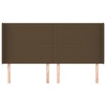 vidaXL Tête de lit avec oreilles Marron foncé 203x16x118/128 cm Tissu