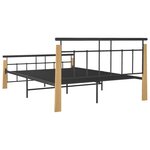 vidaXL Cadre de lit sans matelas métal bois de chêne massif 140x200 cm