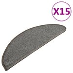 vidaXL Tapis d'escalier 15 pièces 65 x 21 x 4 cm Gris Demi-rond Grand